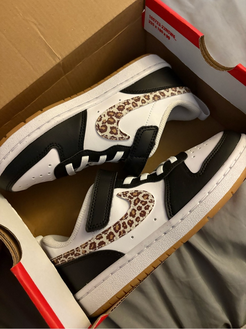 Nike Court Borough Low Leopard Print Kids Shoes
